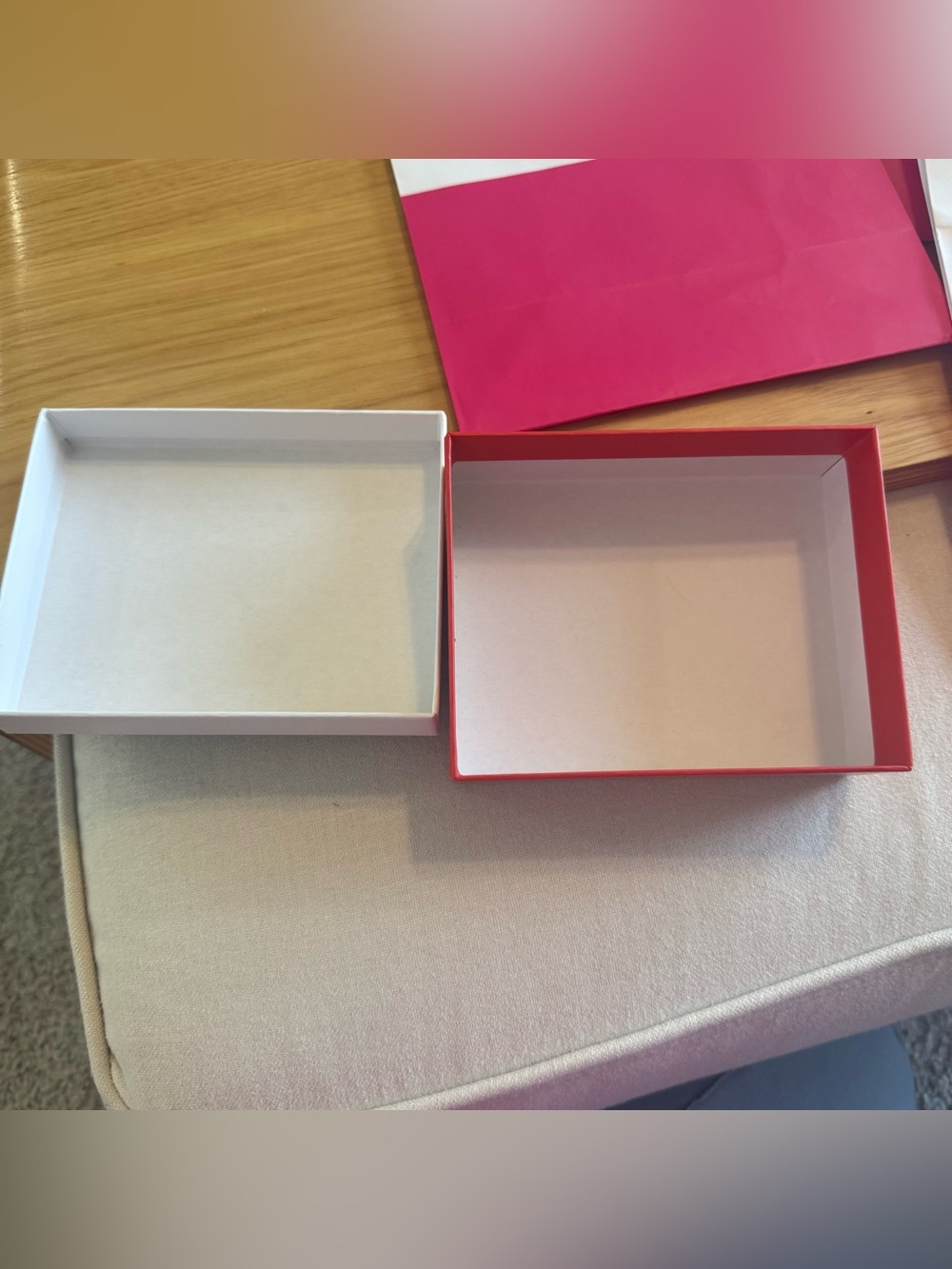 kate spade Pink and White Gift Bag & Box Set bridal shower party decor - Picture 3 of 16